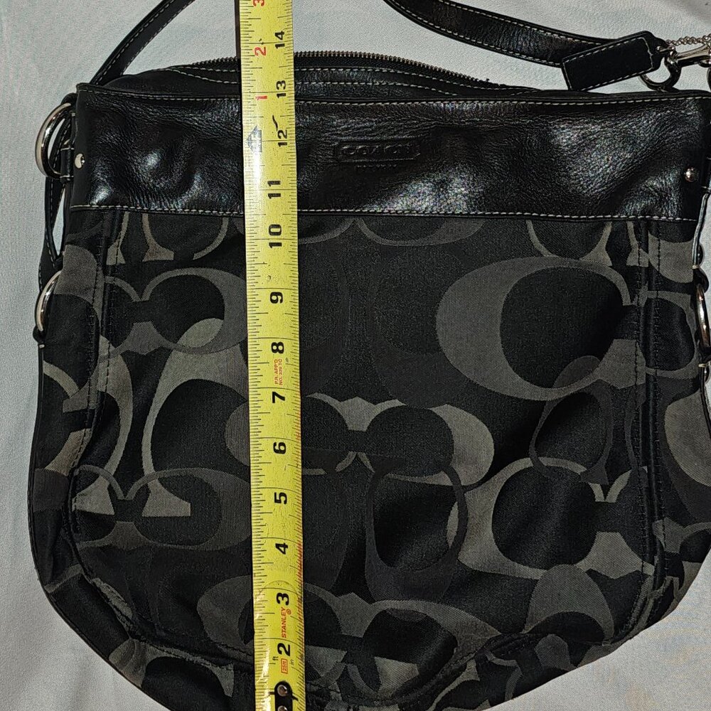 Coach Peyton Black /Gray Tote Carryall Shoulder Bag